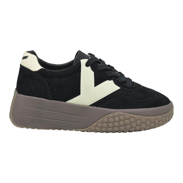 Keh Noo 9767 Vintage Sneakers Δίπατα - Μαύρο με Άσπρο