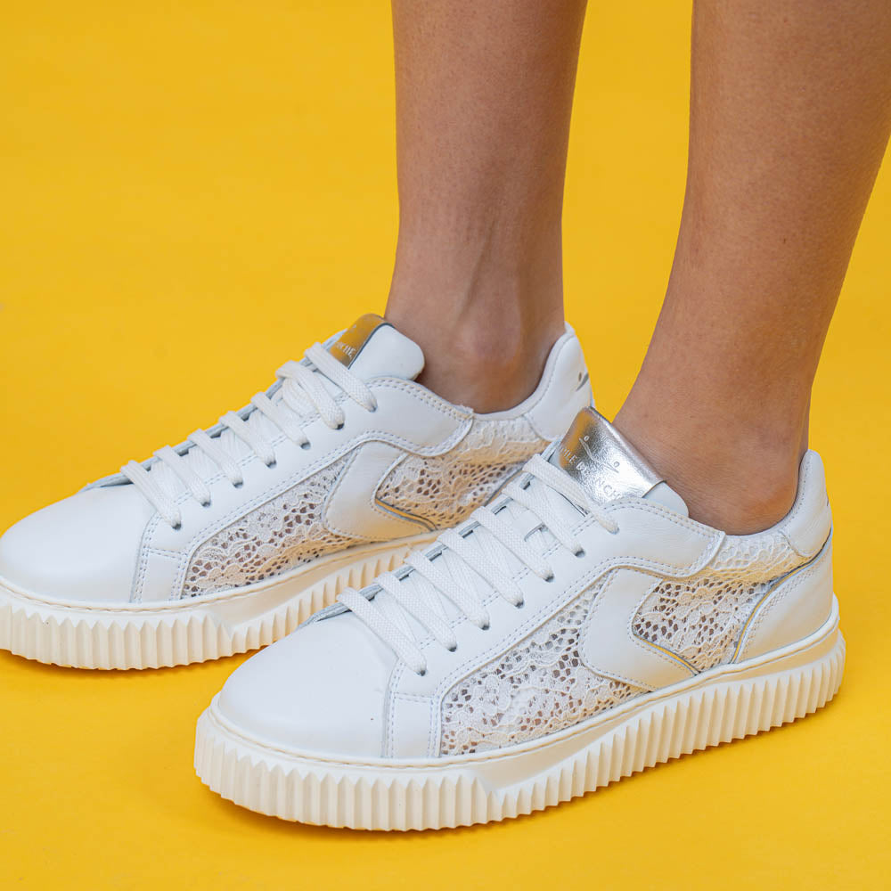 Voile Blanche 9152 Sneakers με Δαντέλα - Άσπρα