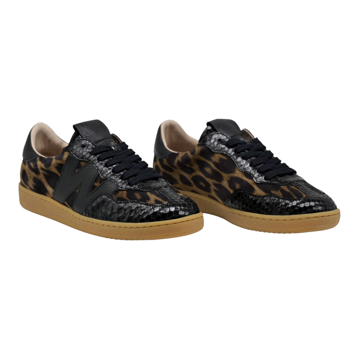 Wonders 2010 Sneakers Ανάγλυφα - Μαύρο με Μπεζ