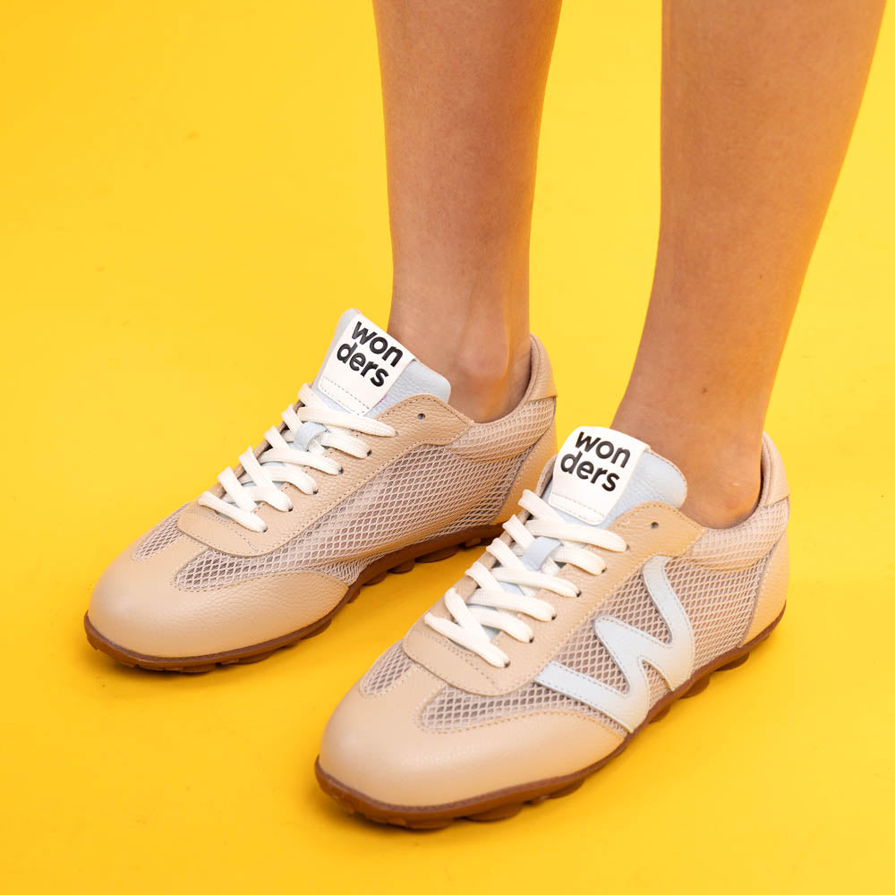 Wonders 2101 Sneakers με Δίχτυ - Beige