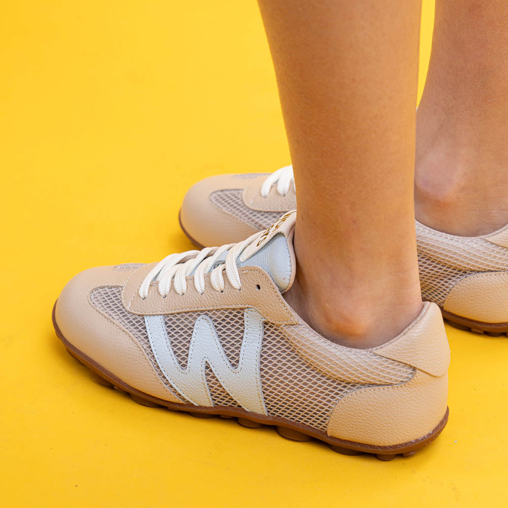 Wonders 2101 Sneakers με Δίχτυ - Beige