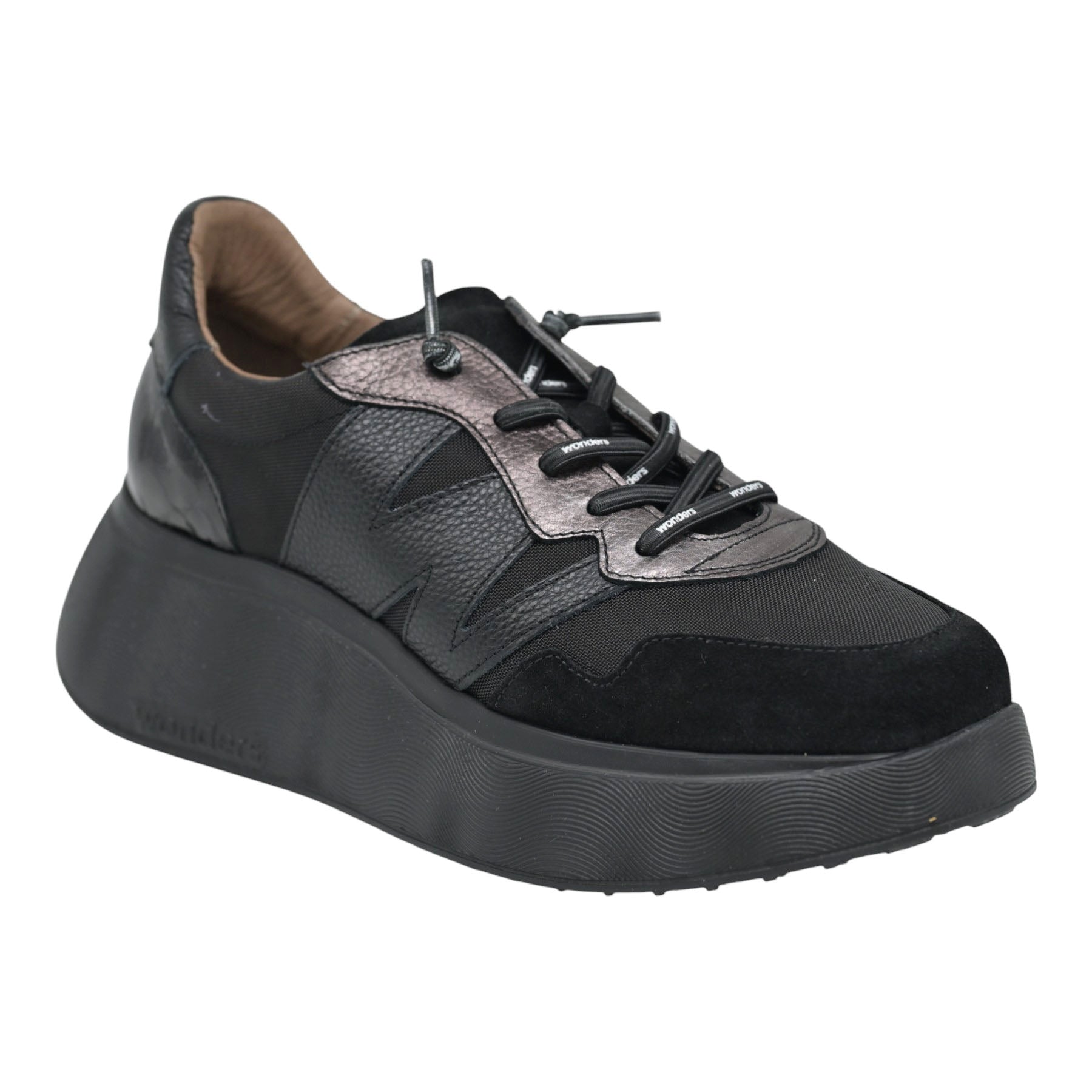 Wonders 3631 Sneakers Δίπατα με W - Μαύρα