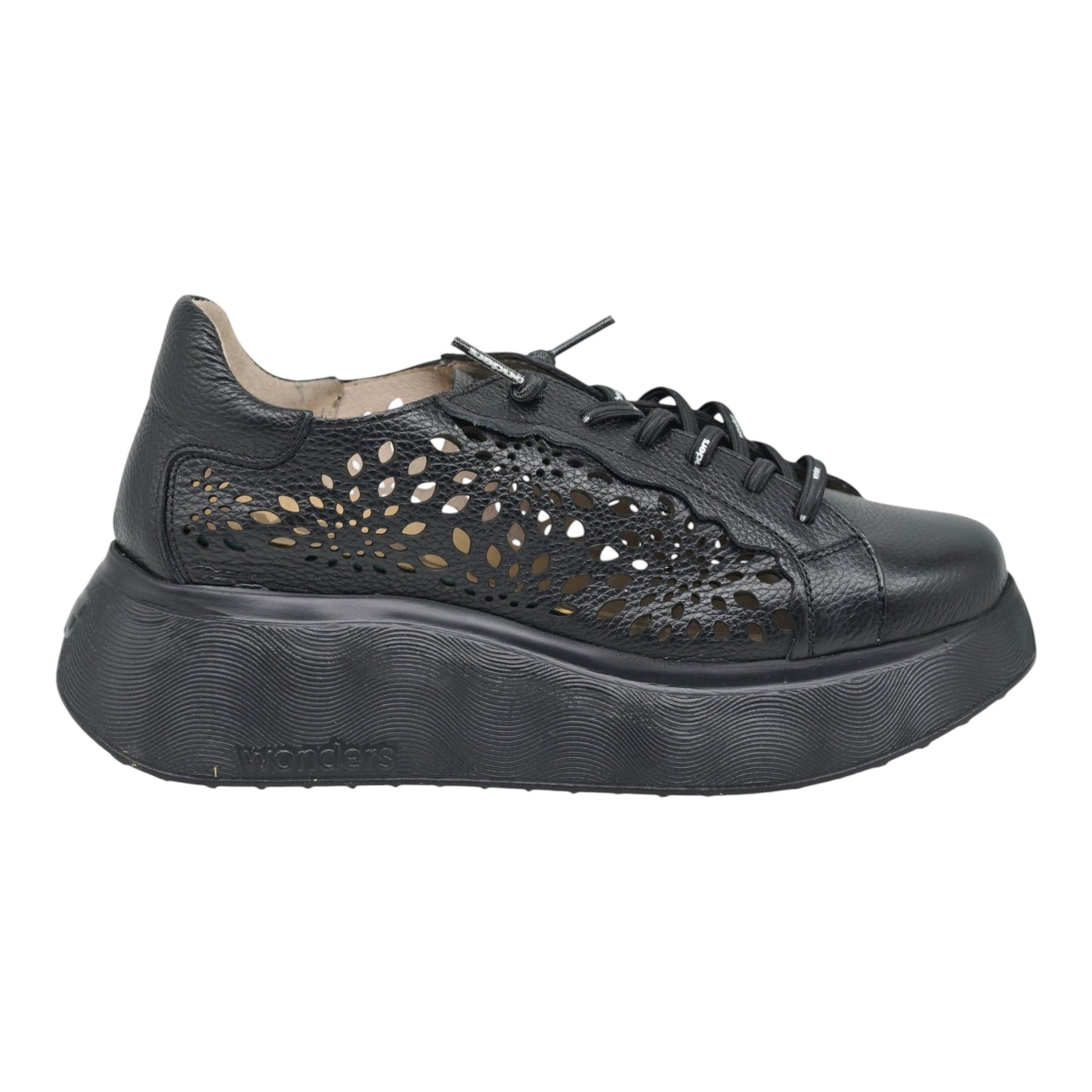 Wonders 3641 Sneakers Δίπατα με Laser Cut - Μαύρα