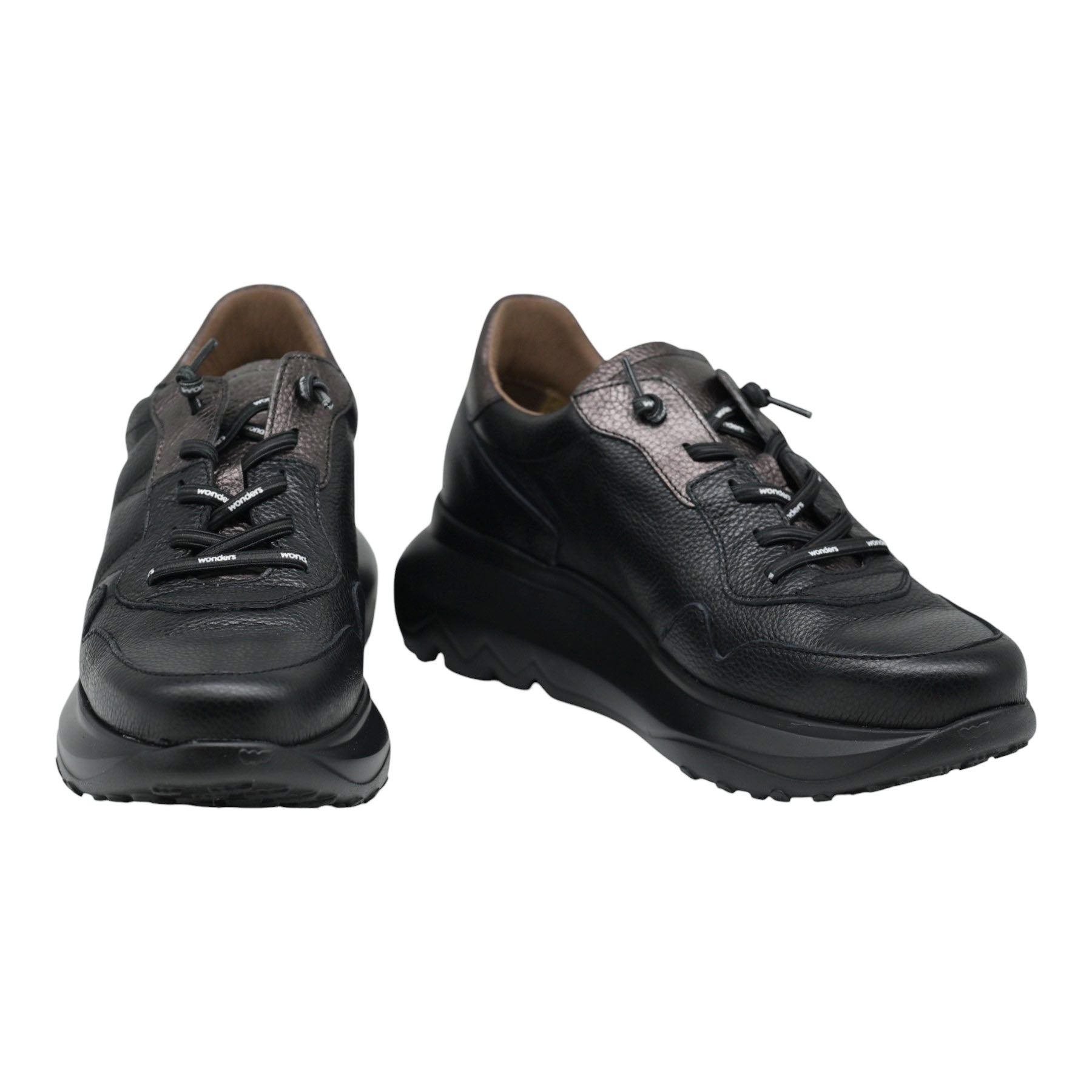 Wonders 4010 Sneakers με Chunky Σόλα - Μαύρα