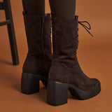 Wonders 4904 Μπότες Lace Up με Τακούνι - Testa Καστόρ