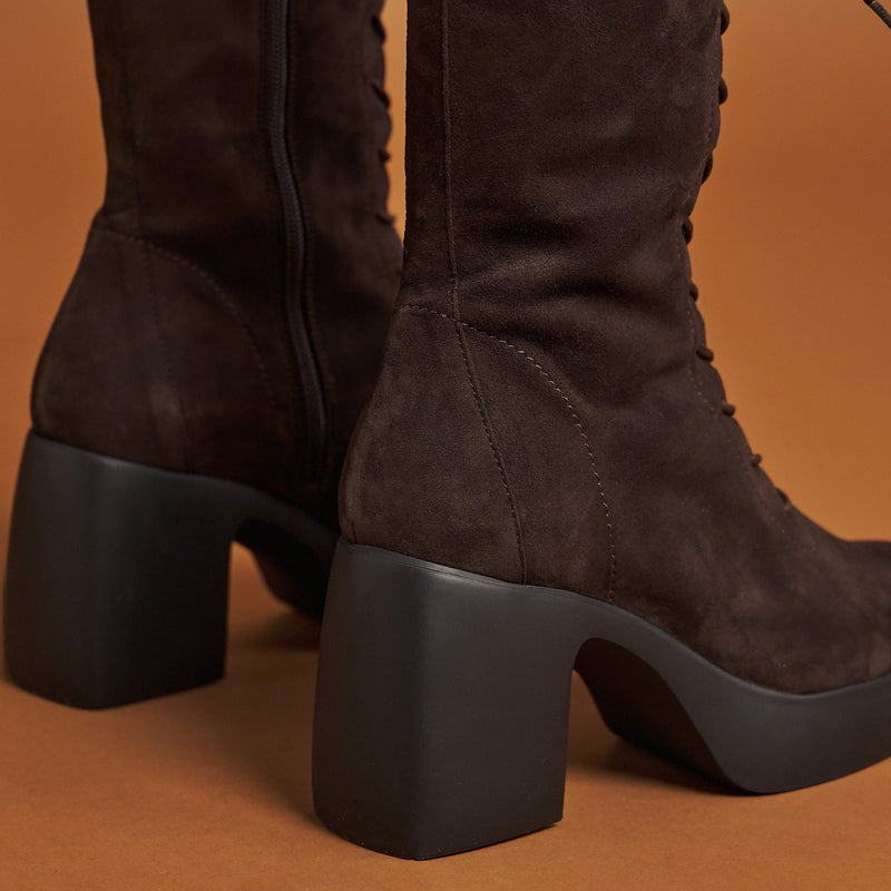 Wonders 4904 Μπότες Lace Up με Τακούνι - Testa Καστόρ