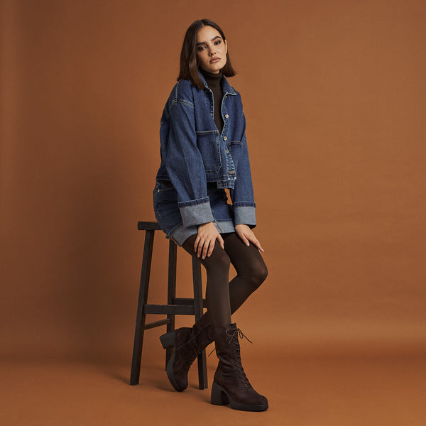 Wonders 4904 Μπότες Lace Up με Τακούνι - Testa Καστόρ