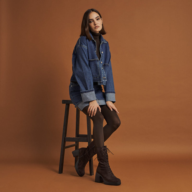 Wonders 4904 Μπότες Lace Up με Τακούνι - Testa Καστόρ
