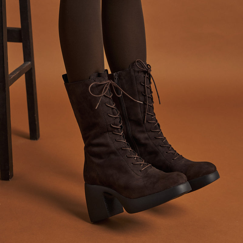 Wonders 4904 Μπότες Lace Up με Τακούνι - Testa Καστόρ
