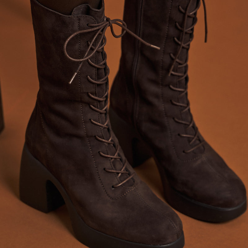 Wonders 4904 Μπότες Lace Up με Τακούνι - Testa Καστόρ