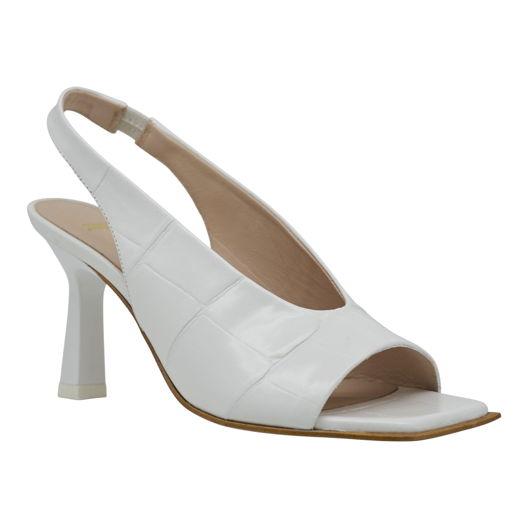 Zinda 1732 Γόβες Slingback με Καρέ Peep Toe - Άσπρες