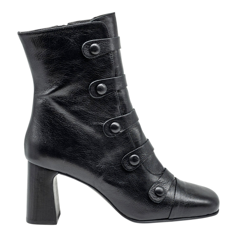 Zinda 2804 Μποτάκια με Κουμπιά και Τακούνι - Μαύρα