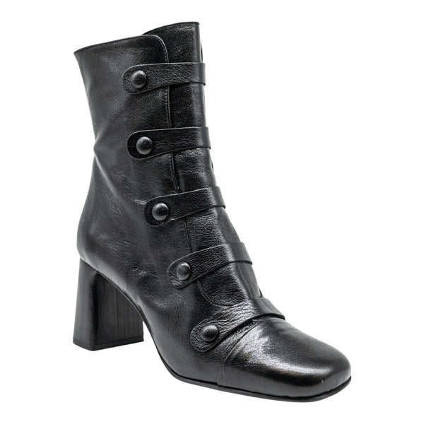 Zinda 2804 Μποτάκια με Κουμπιά και Τακούνι - Μαύρα