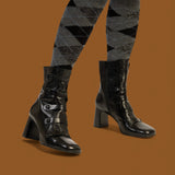 Zinda 2804 Μποτάκια με Κουμπιά και Τακούνι - Μαύρα