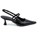 Zinda 2857 Slingback Μυτερές Γόβες - Μαύρες