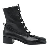 Zinda 2869 Μποτάκια Lace Up με Χαμηλό Τακούνι - Μαύρα