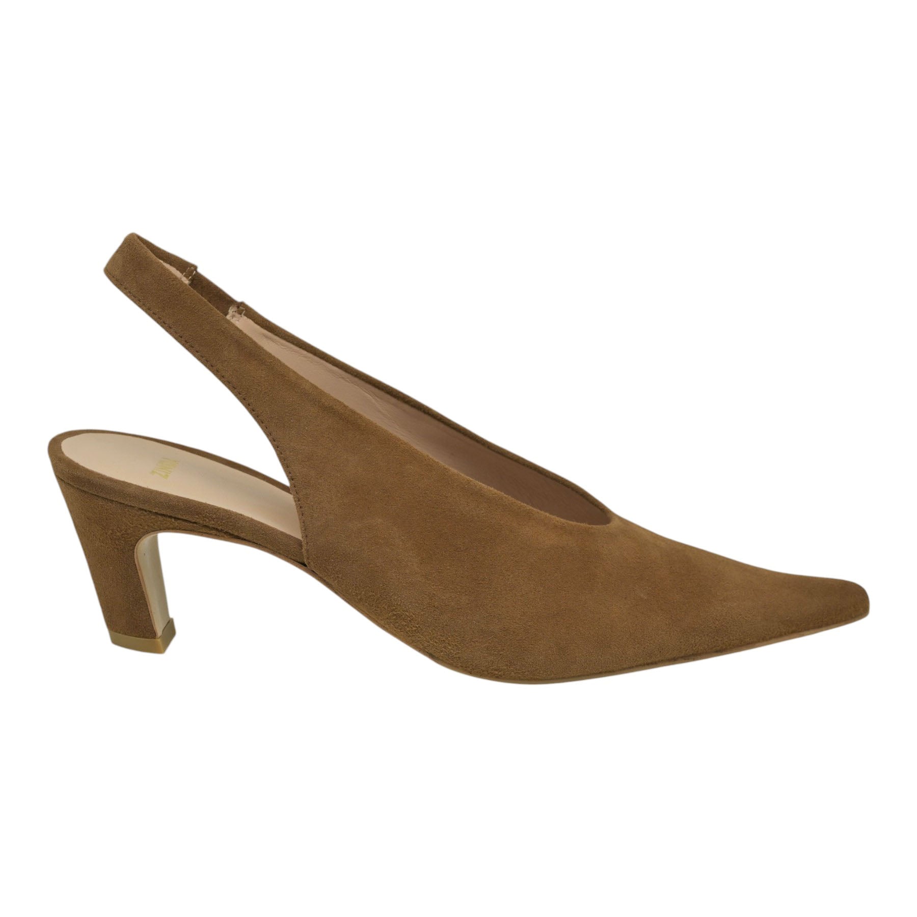 Zinda 3403 Γόβες Slingback Μυτερές - Marron Σουέντ
