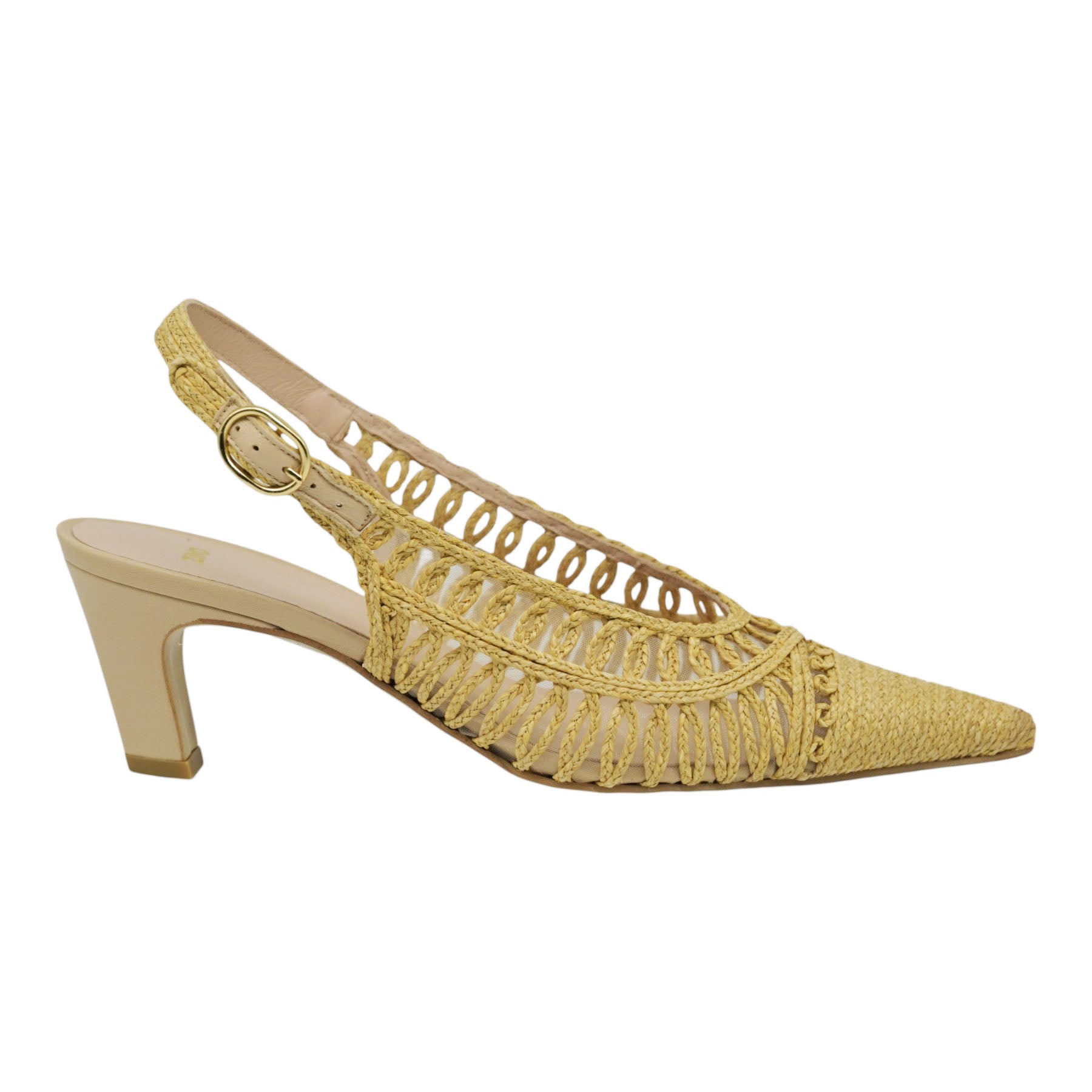 Zinda 3410 Γόβες Raffia Slingback - Naturale