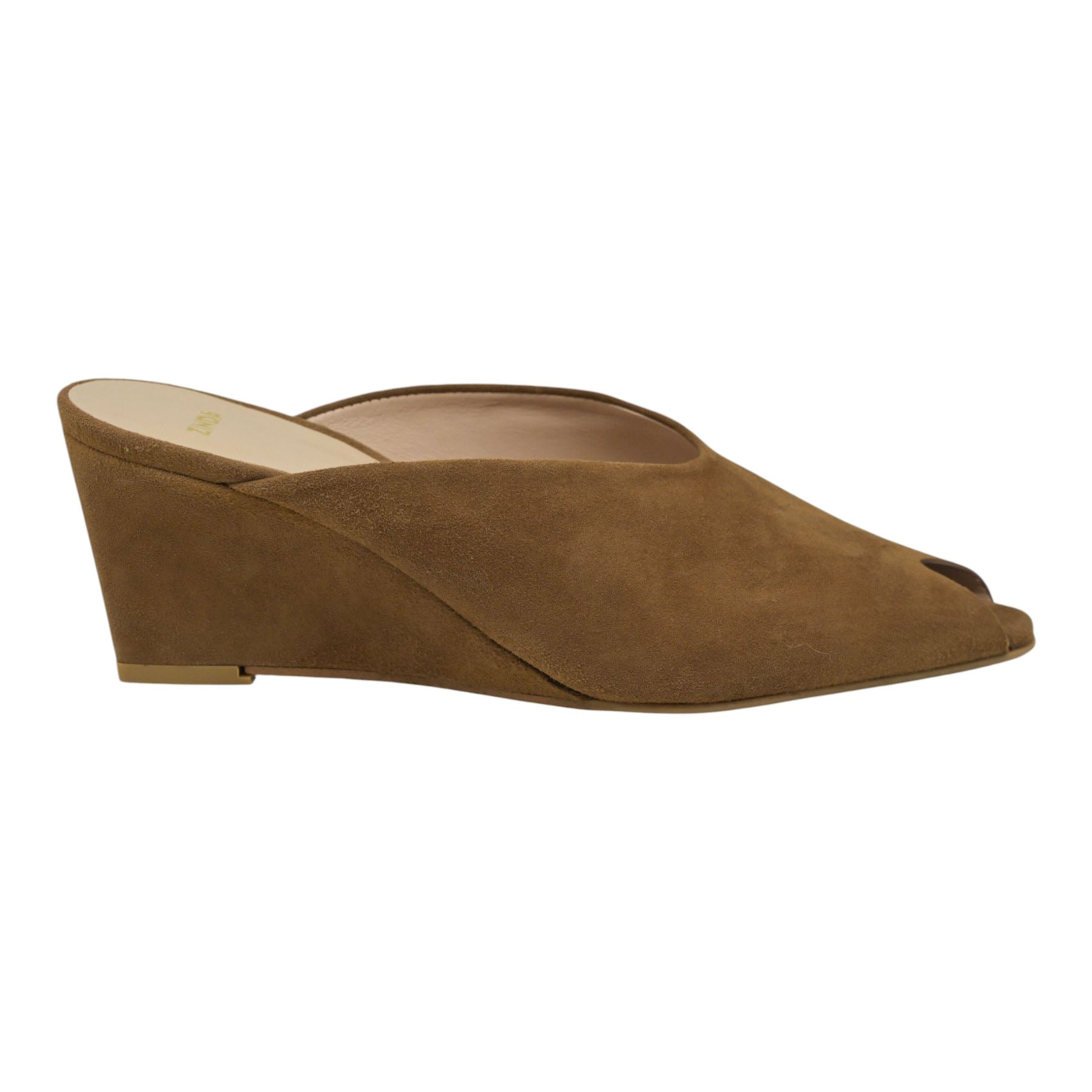 Zinda 3417 Mules Peep Toe με Πλατφόρμα - Marron Σουέντ