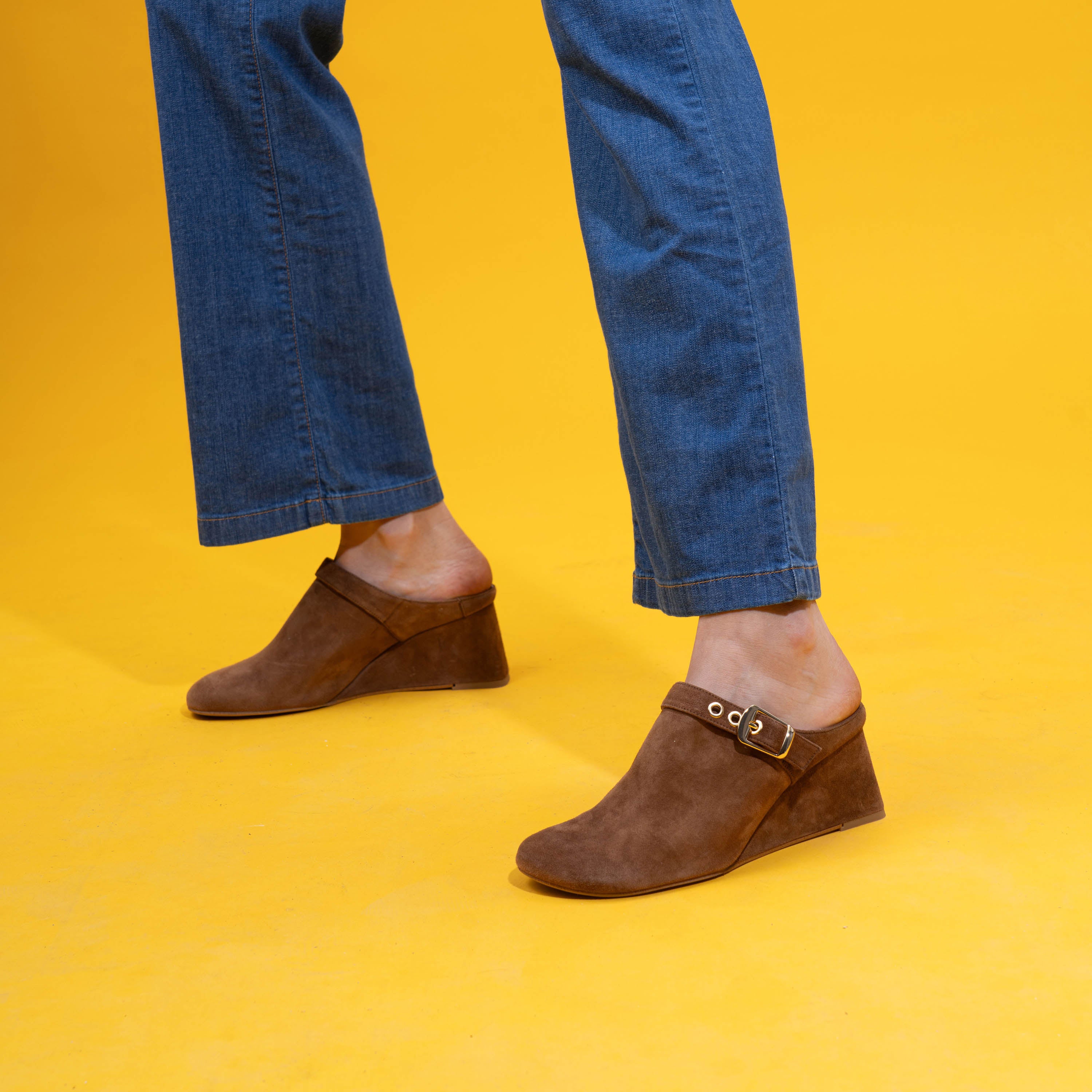 Zinda 3463 Mules με Αγκράφα - Marron