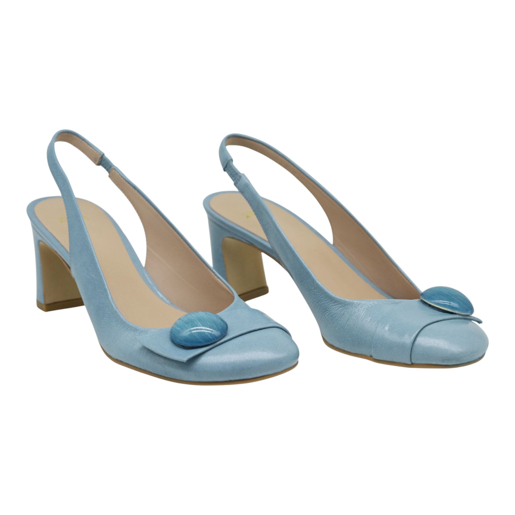 Zinda 3467 Γόβες Slingback με Τόκα - Sky