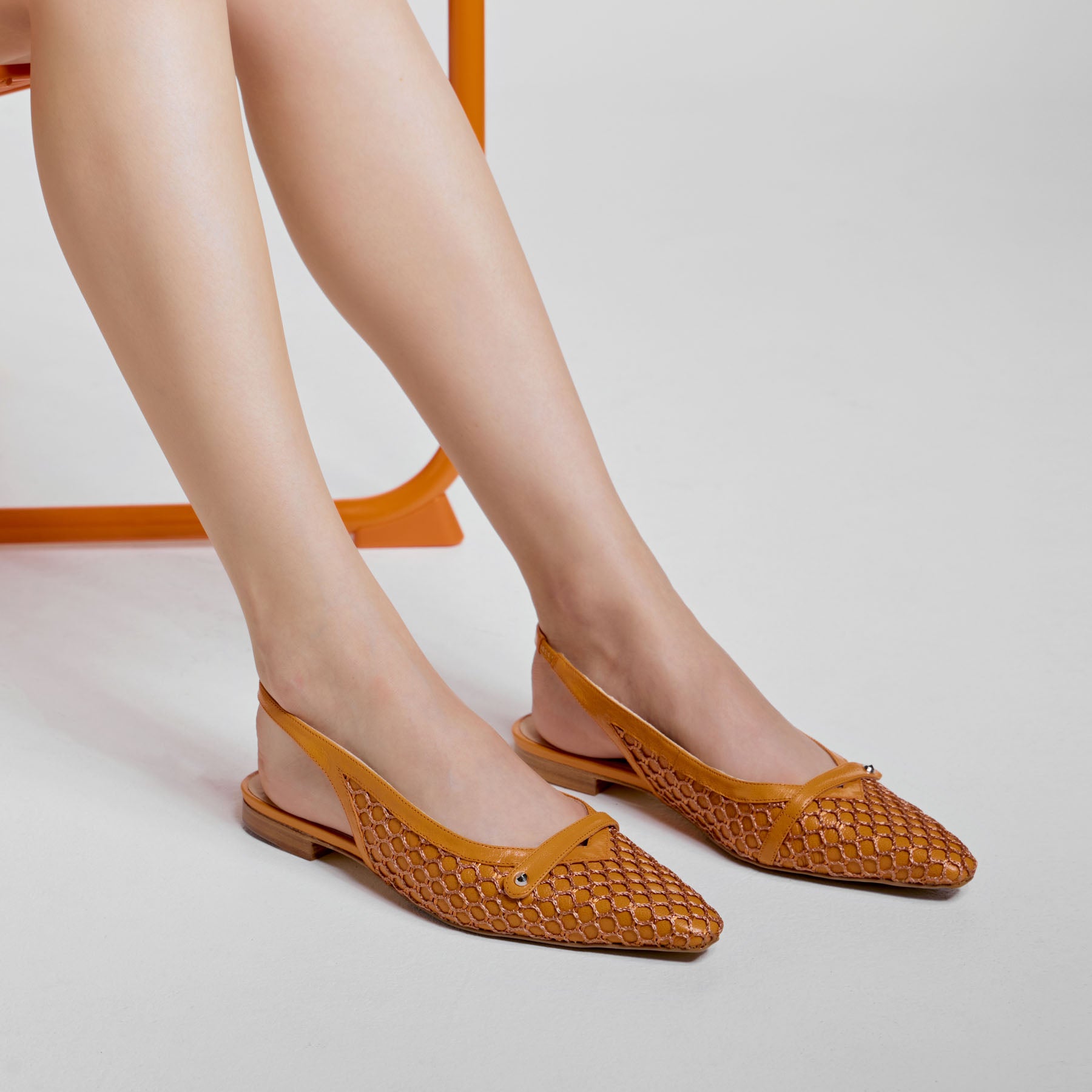 Zinda 2617 Slingback Μπαλαρίνες με Δίχτυ - Mango