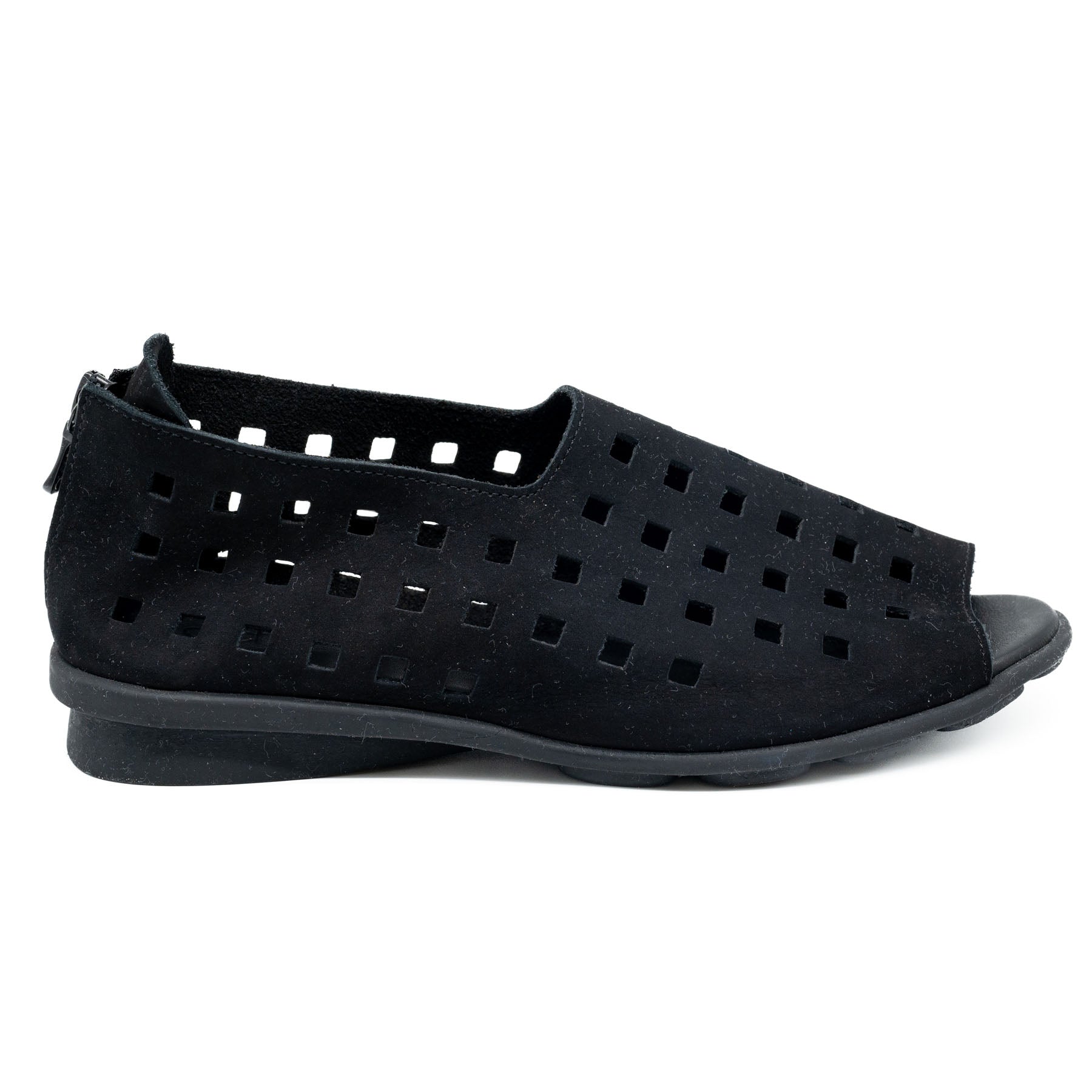 Arche Loafers Peep Toe με Laser Cut - Μαύρα