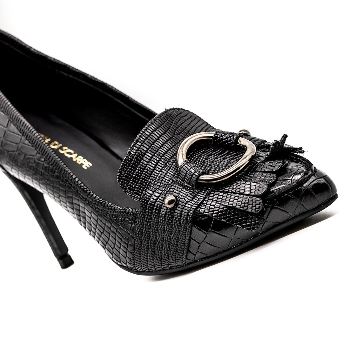 Galleria di Scarpe Γόβες Κροκό με Τόκα - Μαύρες