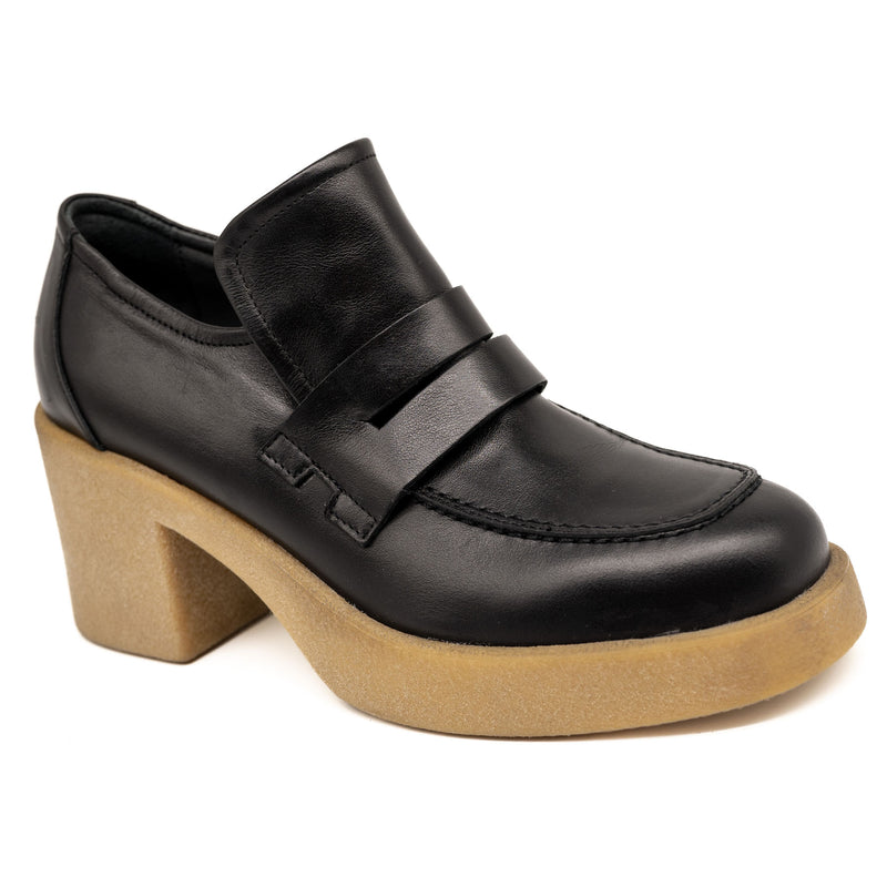 Janet & Janet Loafers Wedge - Μαύρα
