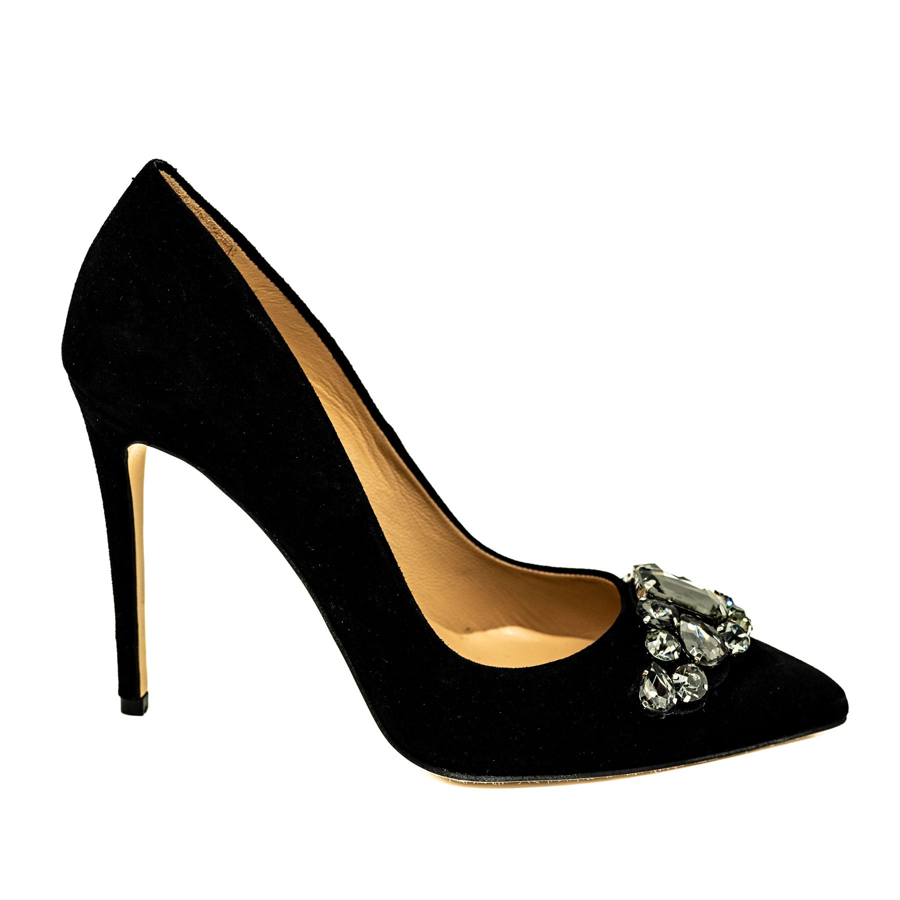 Mourtzi Γόβες Στιλέτο με Αγκράφα με Πέτρες - Μαύρες