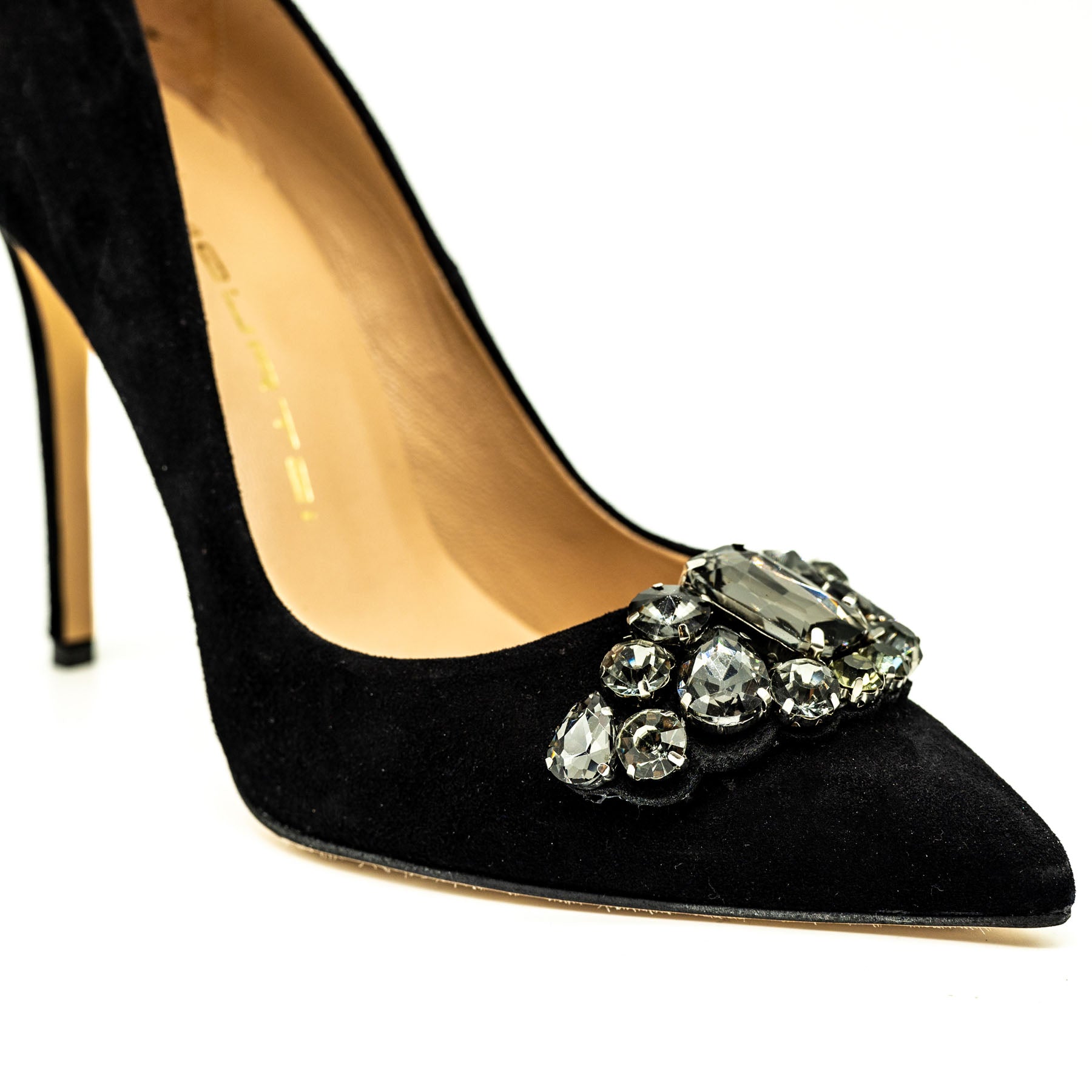 Mourtzi Γόβες Στιλέτο με Αγκράφα με Πέτρες - Μαύρες