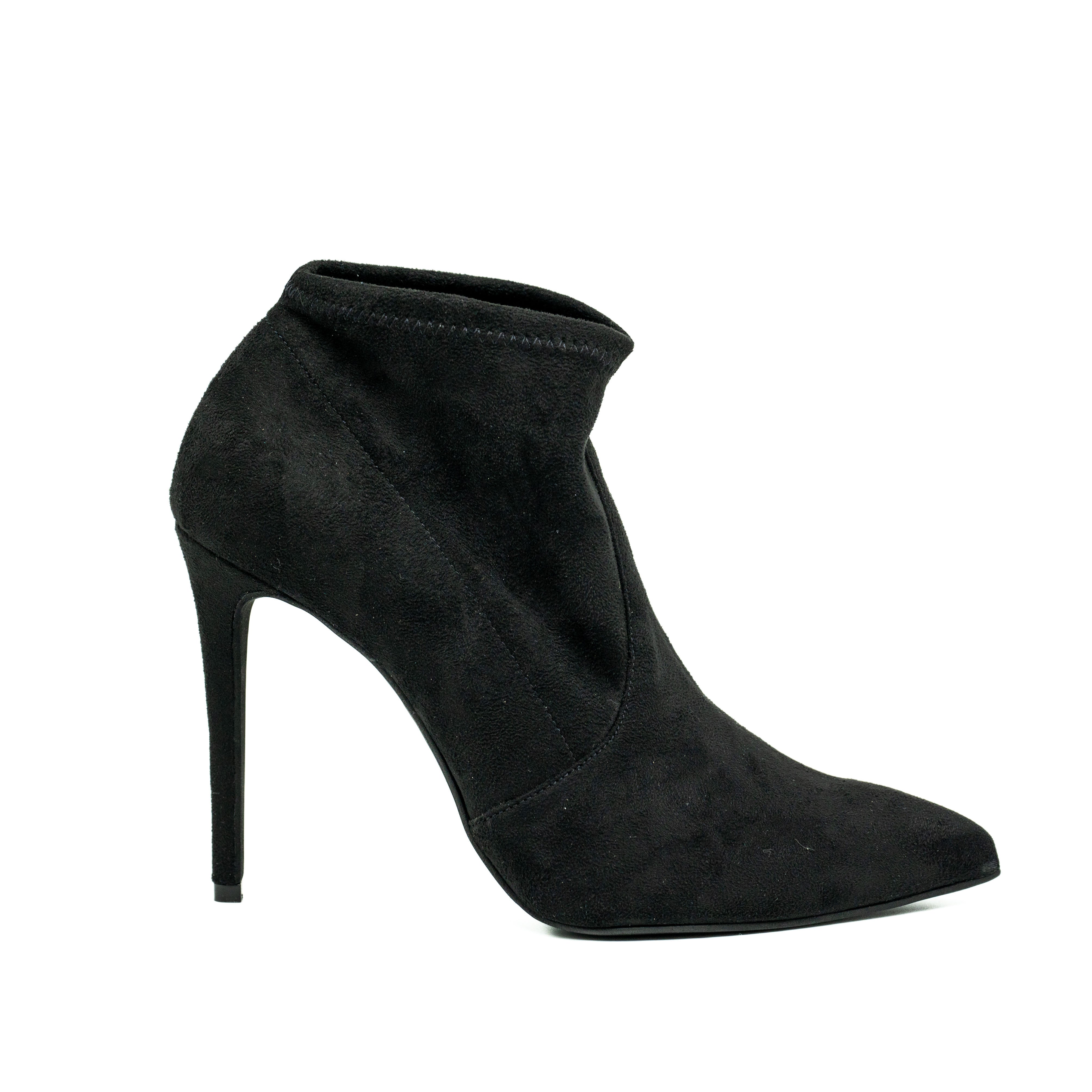 Mourtzi Μποτάκια Κάλτσα με Λεπτό Τακούνι - Μαύρα