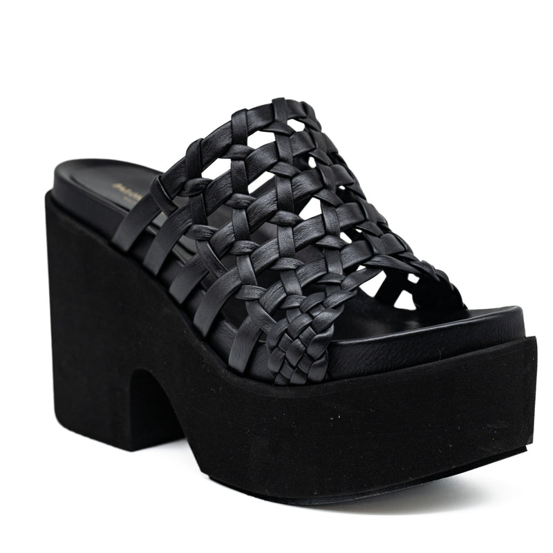 Paloma Barcelo Slip on Πλατφόρμες με Πλέξη - Μαύρες
