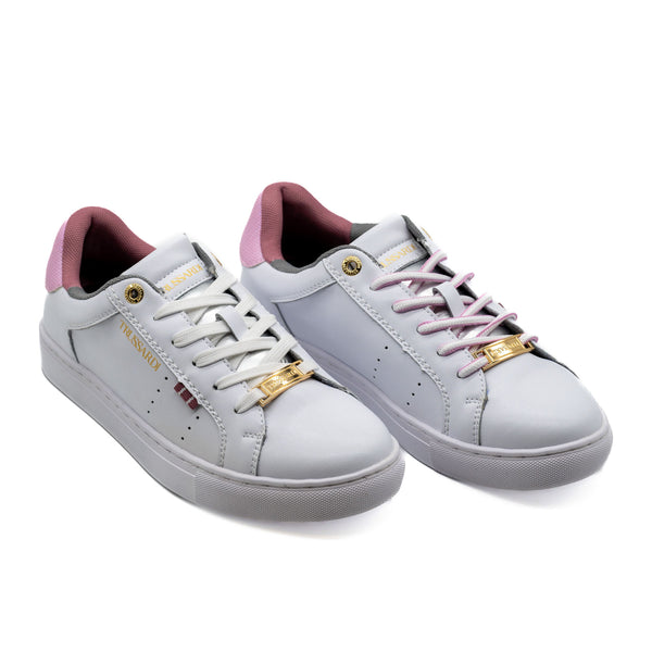 Trussardi Sneakers με Χρυσές Λεπτομέρειες - Άσπρα/Ροζ